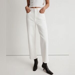 Madewell NWT Tall Perfect Vintage Wide Leg Crop Jeans Size 31T in Tile White